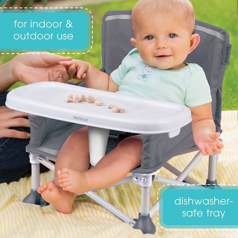 slide 6 of 12, Summer Infant Pop 'N Sit Portable Infant Booster Seat - Sport Gray, 1 ct