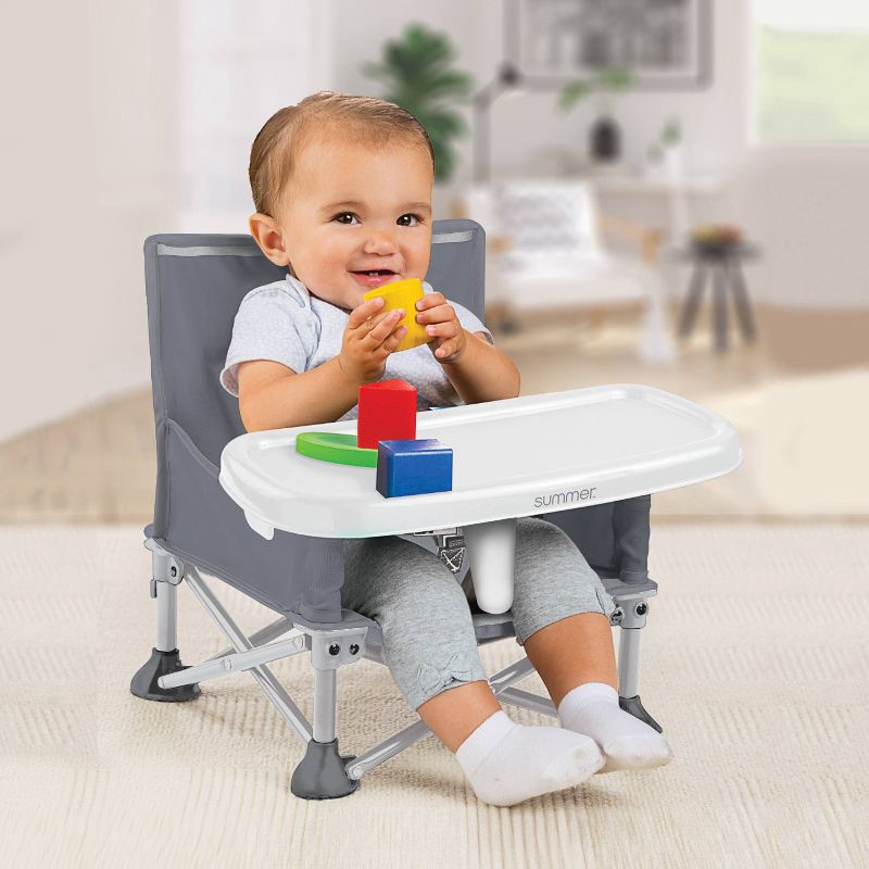 slide 10 of 12, Summer Infant Pop 'N Sit Portable Infant Booster Seat - Sport Gray, 1 ct
