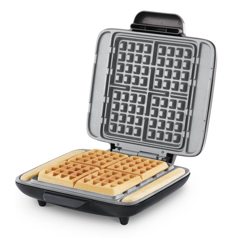 slide 2 of 7, Dash No-Drip Nonstick Belgian Waffle Maker - Graphite: Aluminum & Plastic, 1200W, Nonstick Surface, 99 sq in Grill Area, 1 ct
