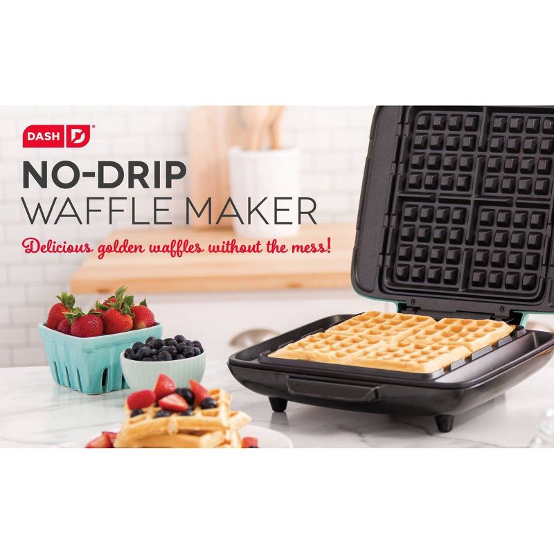 slide 13 of 15, Dash No-Drip Nonstick Belgian Waffle Maker - Graphite: Aluminum & Plastic, 1200W, Nonstick Surface, 99 sq in Grill Area, 1 ct