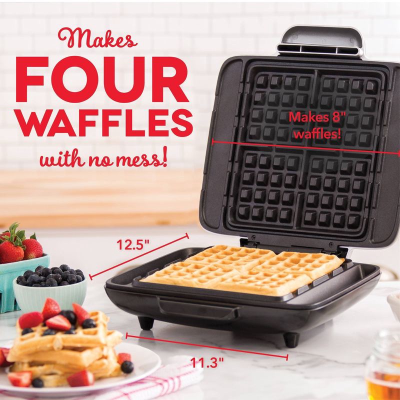 slide 8 of 15, Dash No-Drip Nonstick Belgian Waffle Maker - Graphite: Aluminum & Plastic, 1200W, Nonstick Surface, 99 sq in Grill Area, 1 ct