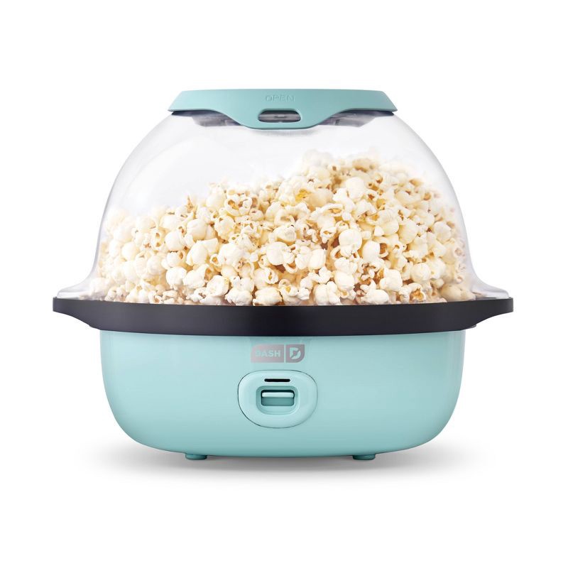 slide 2 of 5, Dash 6qt SmartStore Stirring Popcorn Maker - Aqua: Electric Popcorn Popper, 850W, Hand Wash, 1-Year Warranty, 6 qt