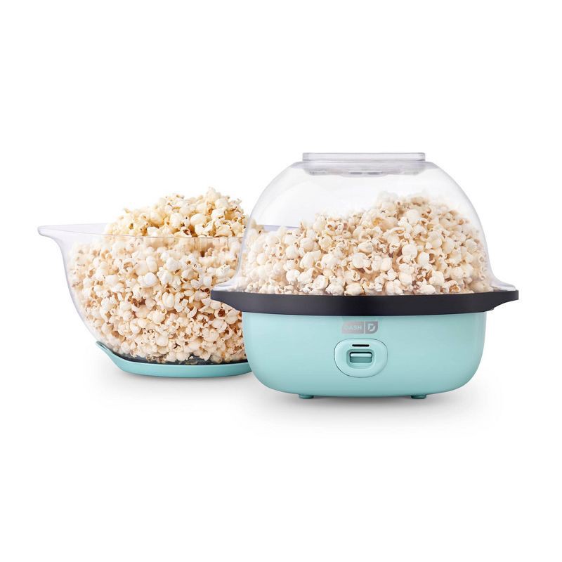 slide 6 of 11, Dash 6qt SmartStore Stirring Popcorn Maker - Aqua: Electric Popcorn Popper, 850W, Hand Wash, 1-Year Warranty, 6 qt