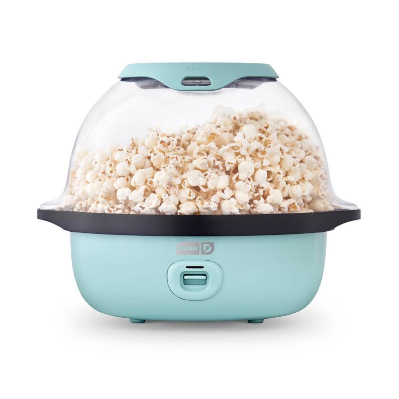 slide 1 of 7, Dash 6qt SmartStore Stirring Popcorn Maker - Aqua, 6 qt