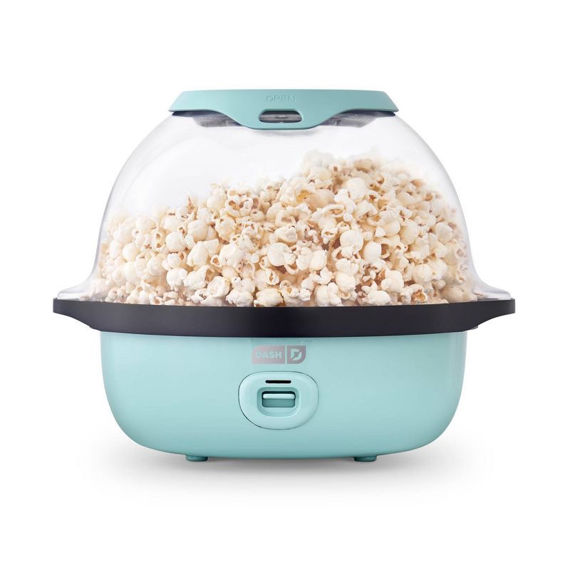 slide 1 of 11, Dash 6qt SmartStore Stirring Popcorn Maker - Aqua: Electric Popcorn Popper, 850W, Hand Wash, 1-Year Warranty, 6 qt