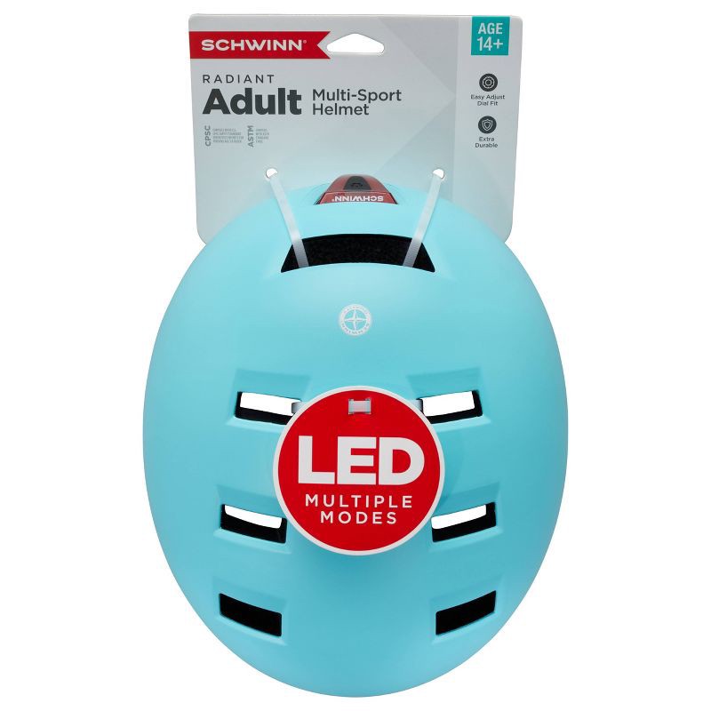 slide 6 of 10, Schwinn Women's Radiant LED Bike Helmet - Matte Light Blue, 1 ct