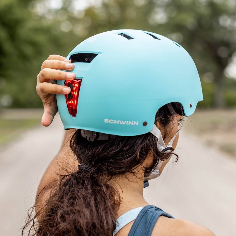 slide 8 of 10, Schwinn Women's Radiant LED Bike Helmet - Matte Light Blue, 1 ct