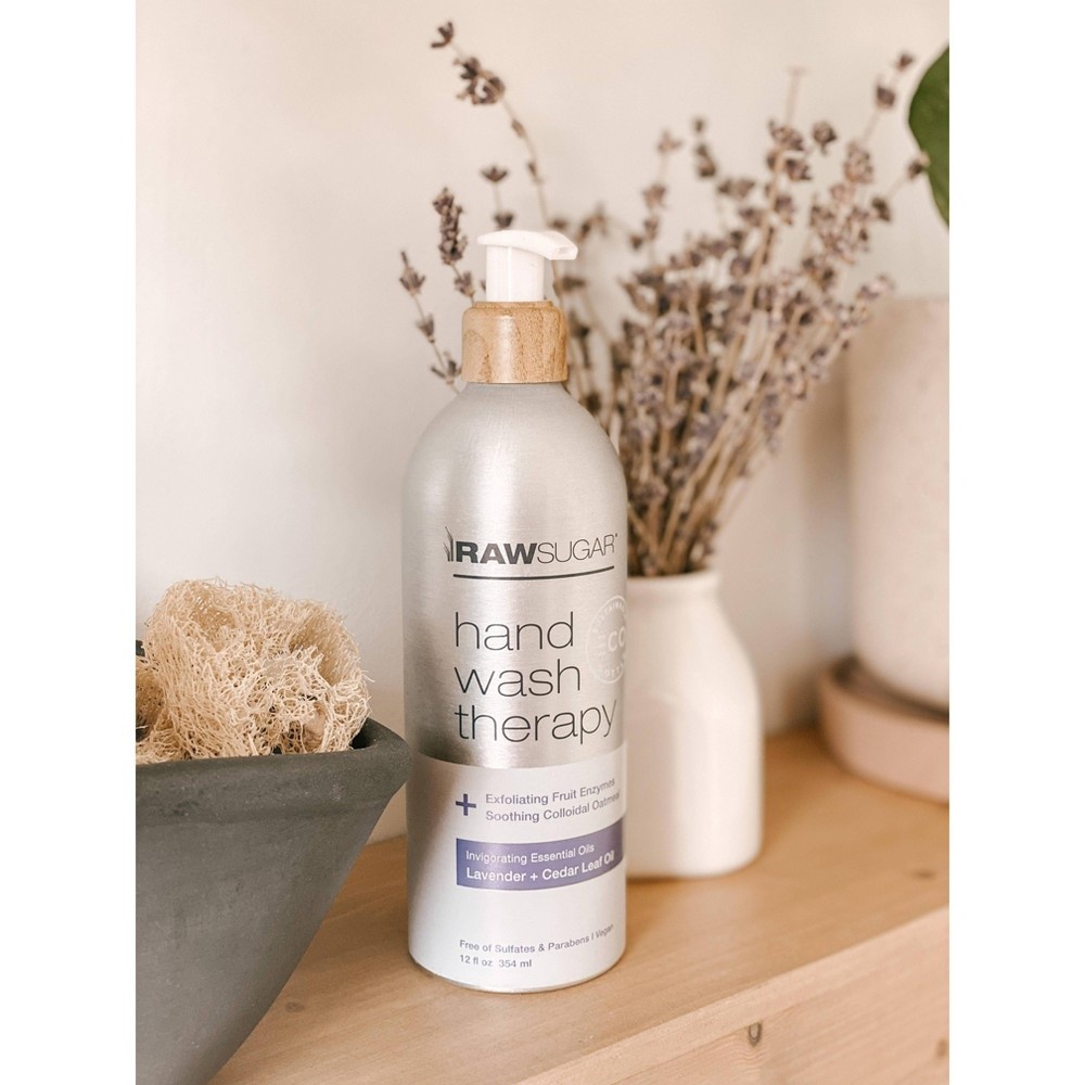 slide 4 of 4, Raw Sugar Exfoliating Hand Wash TherapyLavender + Cedar Leaf Oil, 12 fl oz