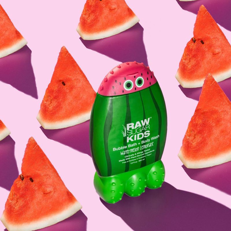 slide 4 of 5, Raw Sugar Kids Bubble Bath + Body Wash - Watermelon Lemonade - 12 fl oz, 12 fl oz