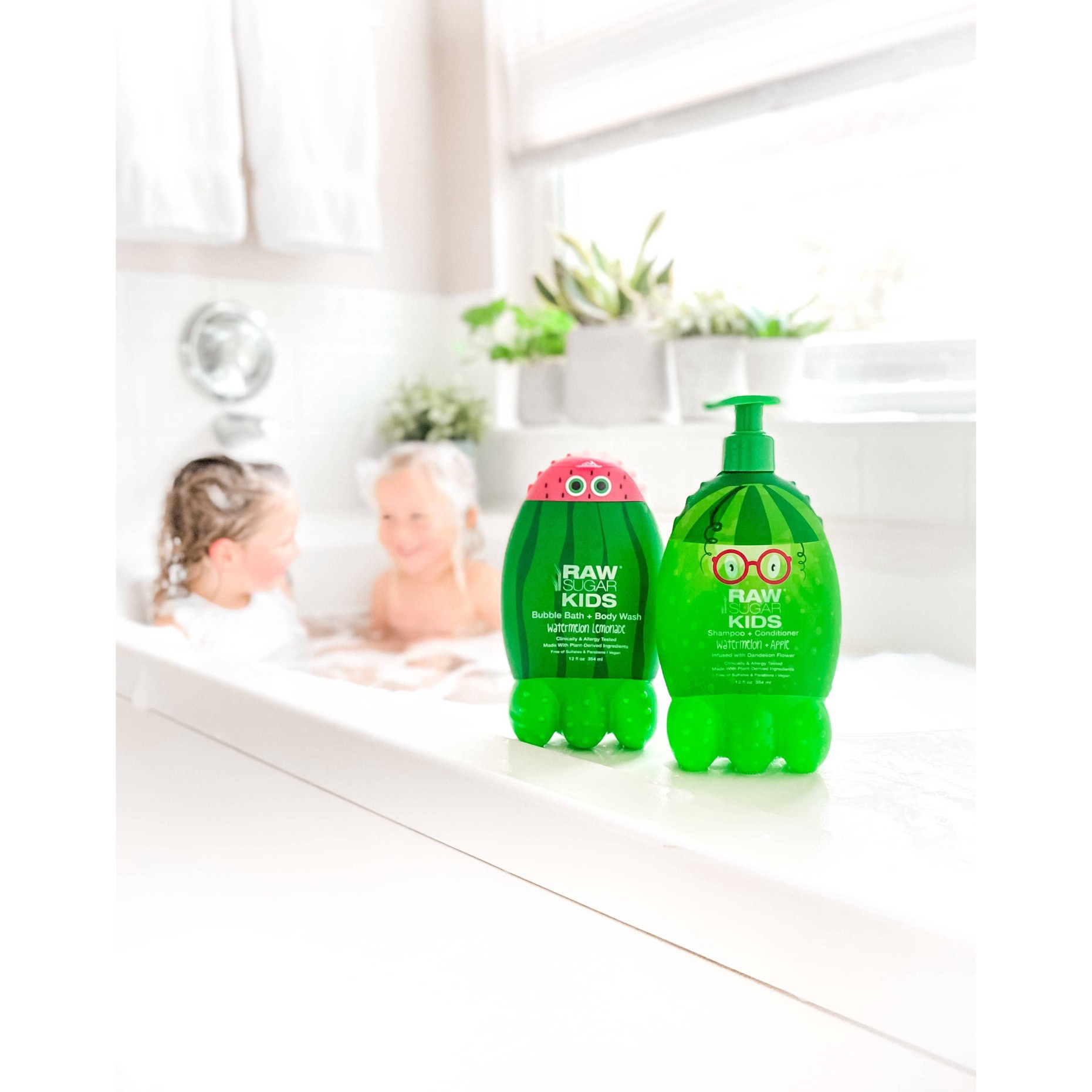 Raw Sugar Kids Bubble Bath + Body Wash Watermelon Lemonade 12 fl oz