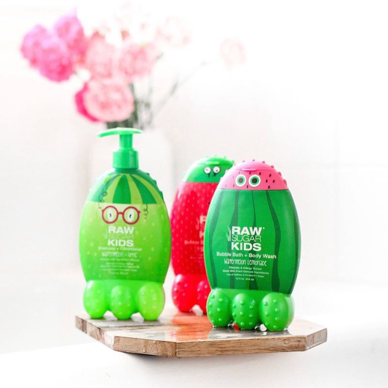 slide 5 of 5, Raw Sugar Kids Bubble Bath + Body Wash - Watermelon Lemonade - 12 fl oz, 12 fl oz