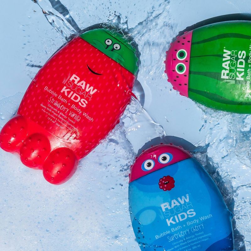 slide 4 of 5, Raw Sugar Kids Bubble Bath + Body Wash Strawberry Vanilla - 12 fl oz, 12 fl oz