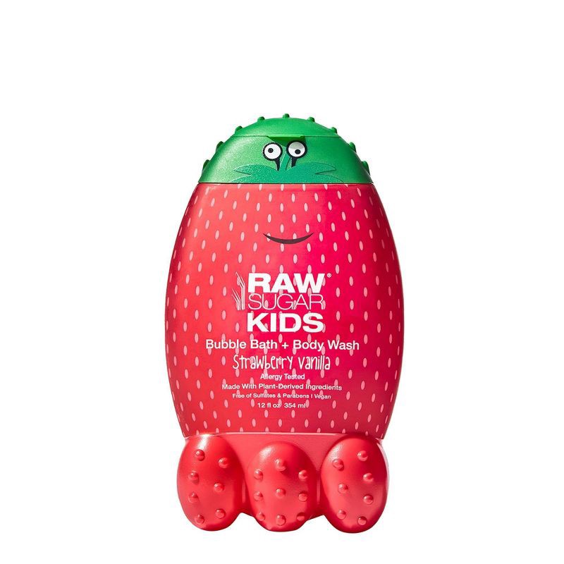 slide 1 of 5, Raw Sugar Kids Bubble Bath + Body Wash Strawberry Vanilla - 12 fl oz, 12 fl oz