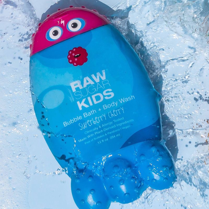slide 5 of 5, Raw Sugar Kids Bubble Bath + Body Wash - Superberry Cherry - 12 fl oz, 12 fl oz