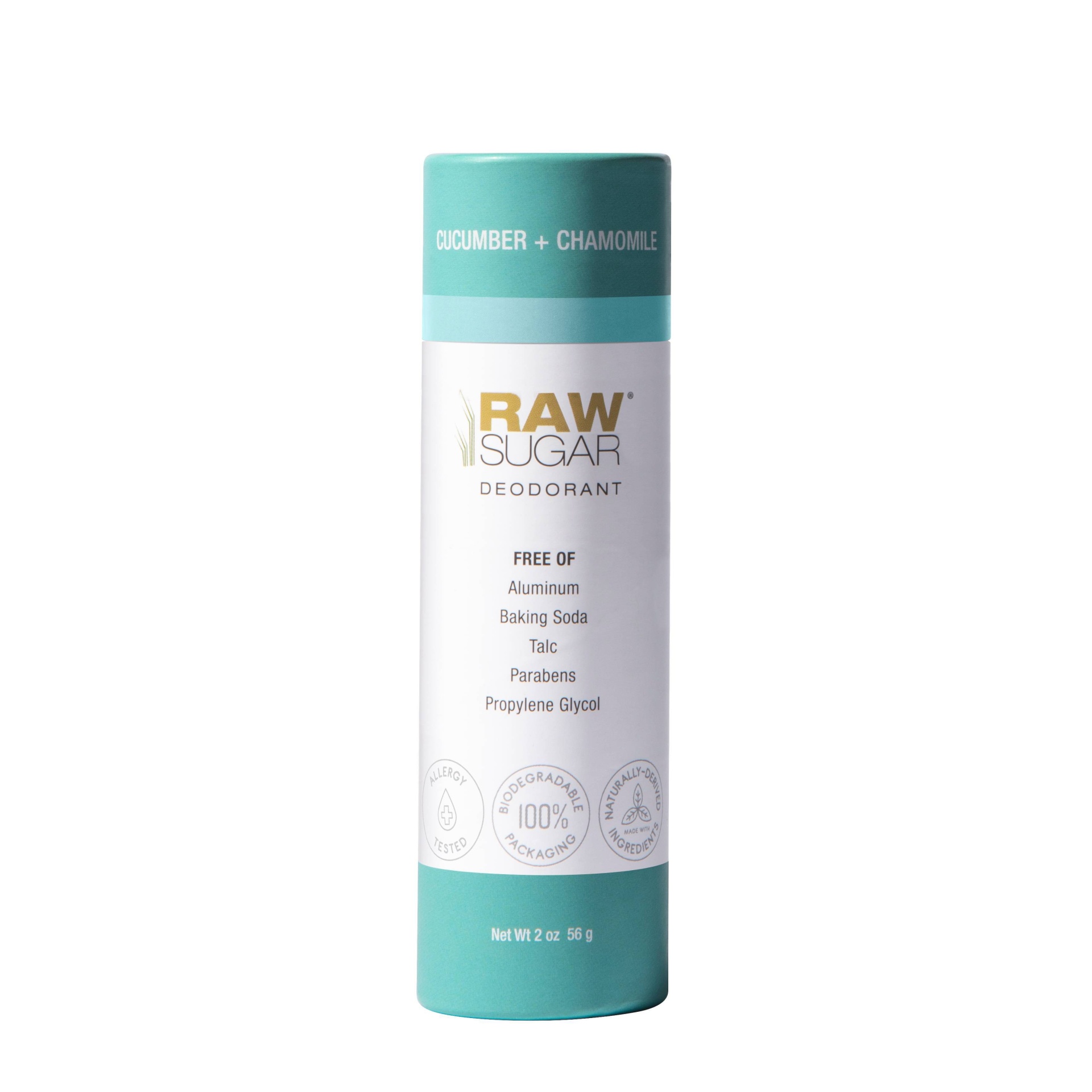 slide 1 of 4, Raw Sugar Cucumber + Chamomile Aluminum Free Deodorant - 2oz, 2 oz