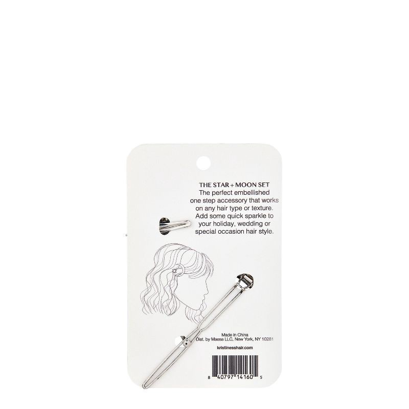 slide 2 of 10, Kristin Ess Star and Moon Clip Set - 2pk, 2 ct