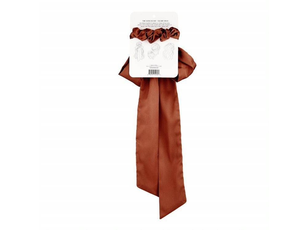 slide 2 of 4, Kristin Ess Scrunchie + Scarf Set - Rust, 1 ct