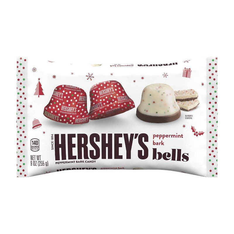 slide 2 of 8, HERSHEY's Christmas Peppermint Bark Bells Candy - 9oz, 9 oz