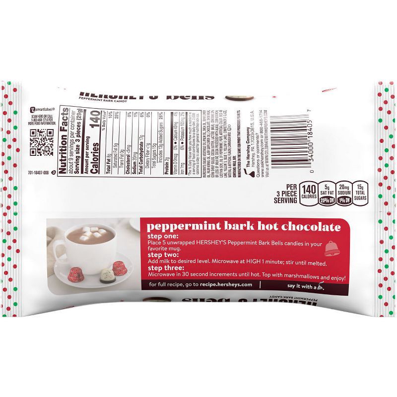 slide 4 of 8, HERSHEY's Christmas Peppermint Bark Bells Candy - 9oz, 9 oz