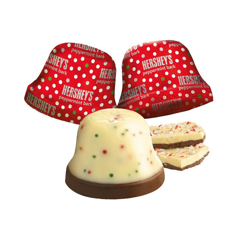 slide 6 of 8, HERSHEY's Christmas Peppermint Bark Bells Candy - 9oz, 9 oz