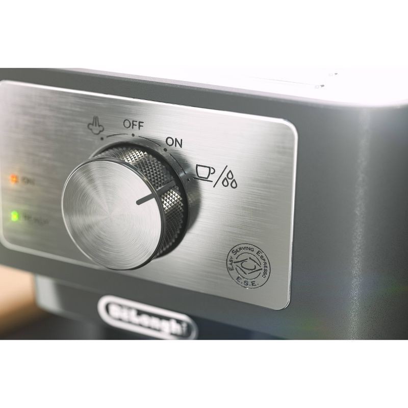 slide 4 of 9, Stilosa Espresso Machine by Delonghi - EC260BK: 15-Bar Pressure, Frothing Wand, Removable Water Reservoir, Dishwasher-Safe Parts, 1 ct