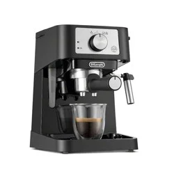 Stilosa Espresso Machine by Delonghi - EC260BK: 15-Bar Pressure, Frothing Wand, Removable Water Reservoir, Dishwasher-Safe Parts