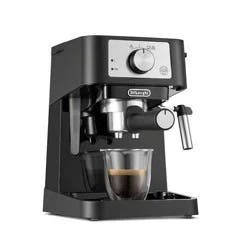 Stilosa Espresso Machine by Delonghi - EC260BK: 15-Bar Pressure, Frothing Wand, Removable Water Reservoir, Dishwasher-Safe Parts