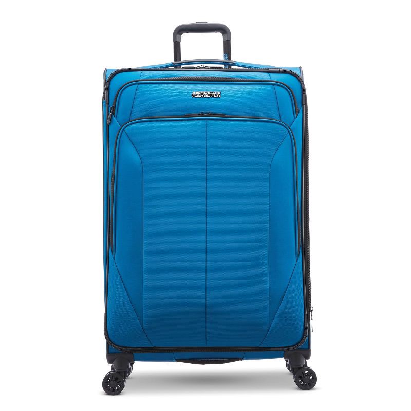 slide 3 of 10, American Tourister Phenom Softside Large Checked Spinner Suitcase - Blue, 1 ct