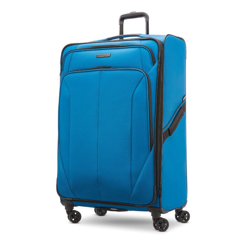 slide 1 of 10, American Tourister Phenom Softside Large Checked Spinner Suitcase - Blue, 1 ct