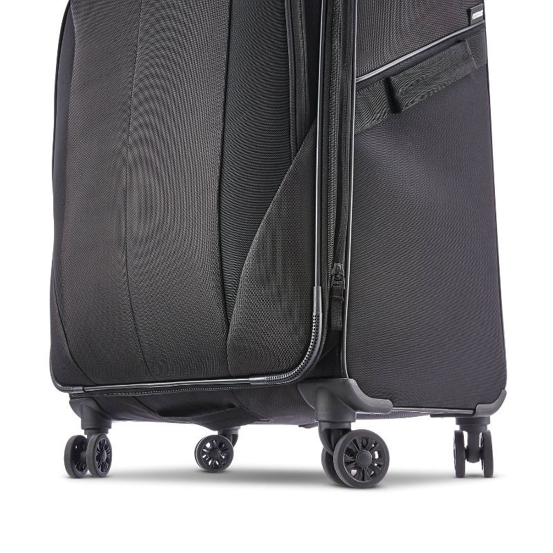 slide 5 of 10, American Tourister Phenom Softside Large Checked Spinner Suitcase - Black: Medium Spinner Luggage, 1 ct