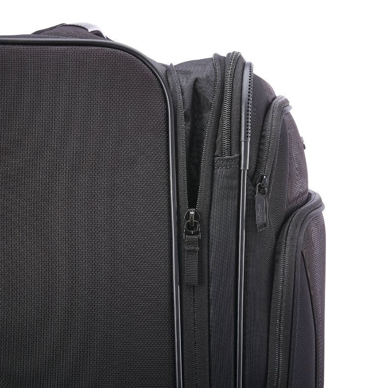 slide 9 of 10, American Tourister Phenom Softside Large Checked Spinner Suitcase - Black: Medium Spinner Luggage, 1 ct