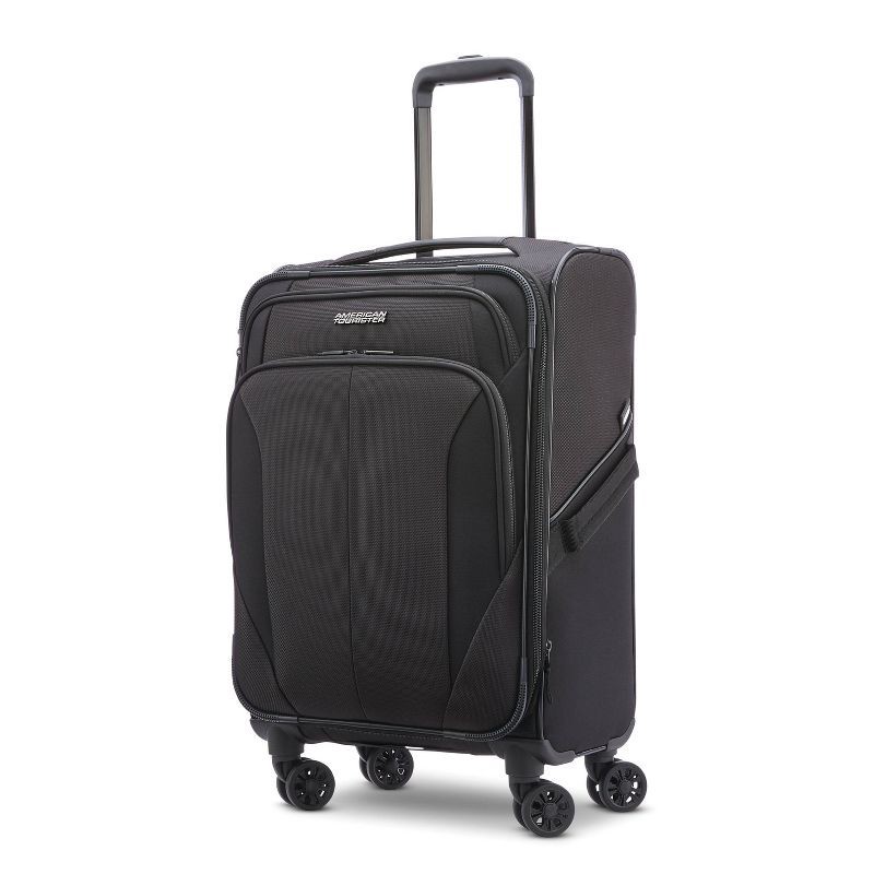 slide 1 of 10, American Tourister Phenom Softside Carry On Spinner Suitcase - Black, 1 ct