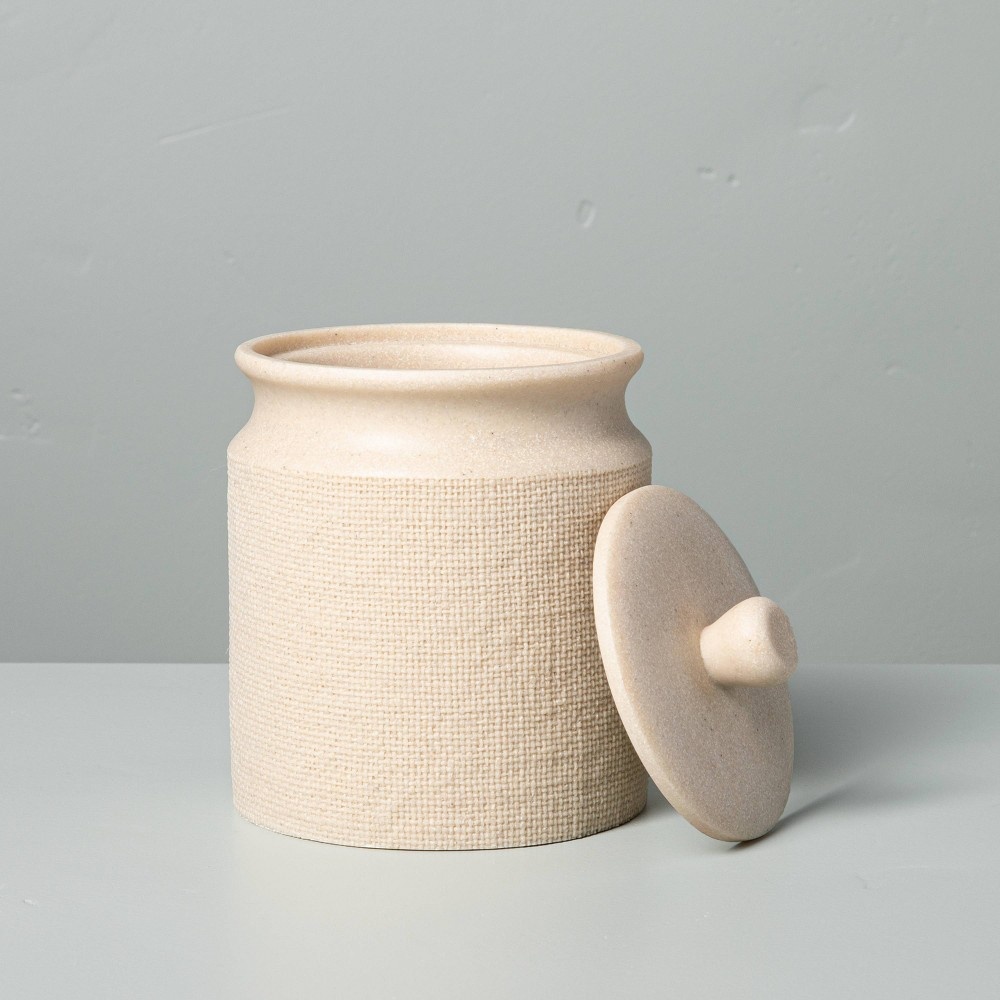 slide 4 of 4, 16oz Resin Bath Canister Cream - Hearth & Hand with Magnolia, 16 oz