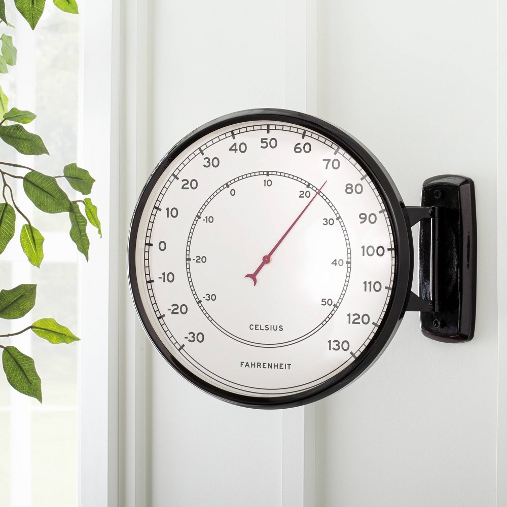 Décor High Contrast Black Indoor/Outdoor Thermometer BLKSN