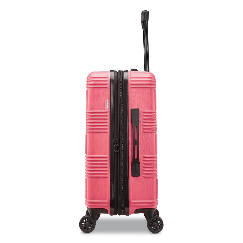 slide 3 of 9, American Tourister NXT Hardside Large Checked Spinner Suitcase - Flamingo Pink: 8-Wheel Spinner Luggage, 1 ct