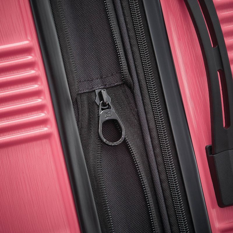 slide 4 of 9, American Tourister NXT Hardside Large Checked Spinner Suitcase - Flamingo Pink: 8-Wheel Spinner Luggage, 1 ct