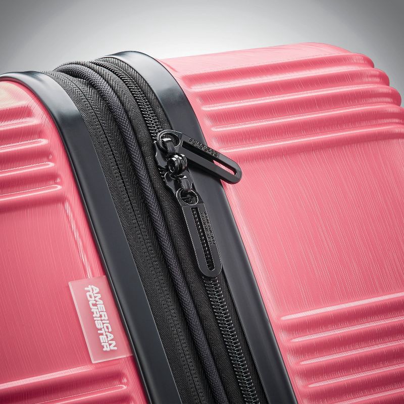 slide 9 of 9, American Tourister NXT Hardside Large Checked Spinner Suitcase - Flamingo Pink: 8-Wheel Spinner Luggage, 1 ct