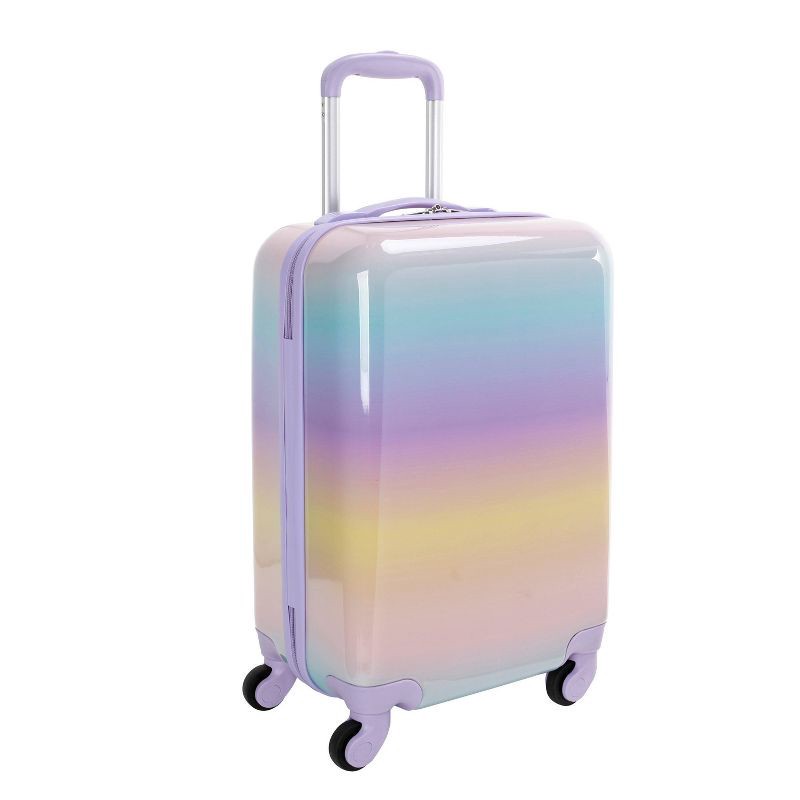 slide 3 of 9, Crckt Kids' Hardside Carry On Spinner Suitcase - Pastel Rainbow Ombre, 1 ct