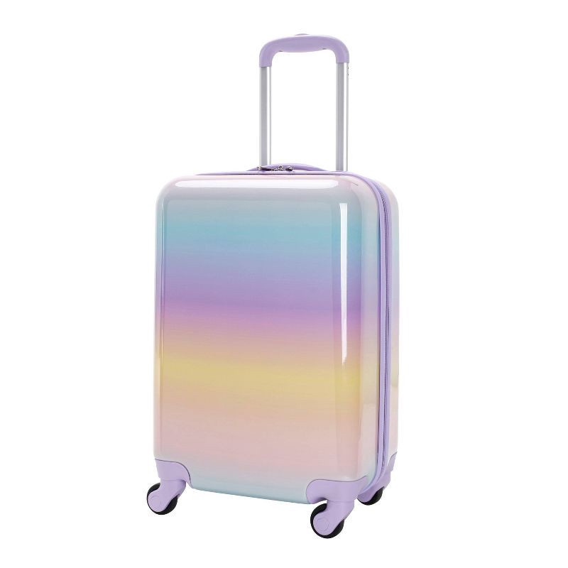 slide 4 of 9, Crckt Kids' Hardside Carry On Spinner Suitcase - Pastel Rainbow Ombre, 1 ct