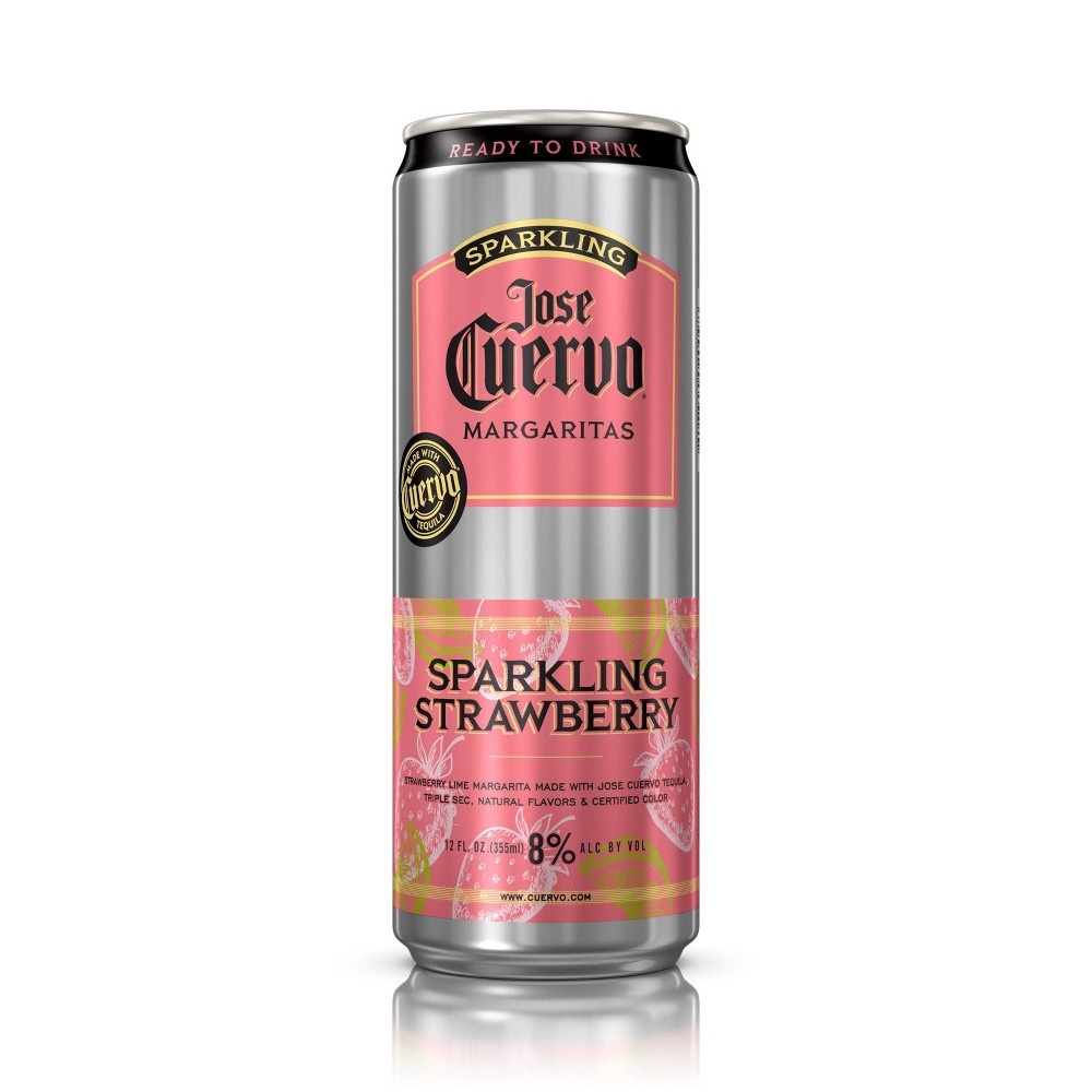 slide 2 of 4, Jose Cuervo Sparkling Strawberry Margarita Cocktail - 4pk/12 fl oz Cans, 4 ct; 12 fl oz