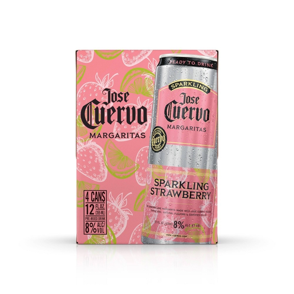 slide 3 of 4, Jose Cuervo Sparkling Strawberry Margarita Cocktail - 4pk/12 fl oz Cans, 4 ct; 12 fl oz