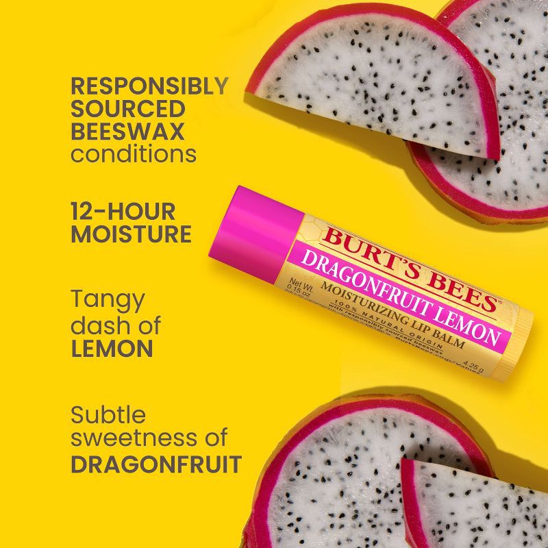 slide 3 of 13, Burt's Bees Dragonfruit Lemon Lip Balm - 0.15oz, 0.15 oz