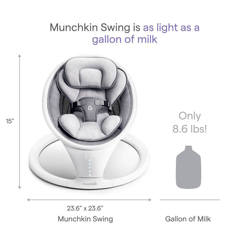 slide 6 of 10, Munchkin Bluetooth Enabled Baby Swing - White, 1 ct