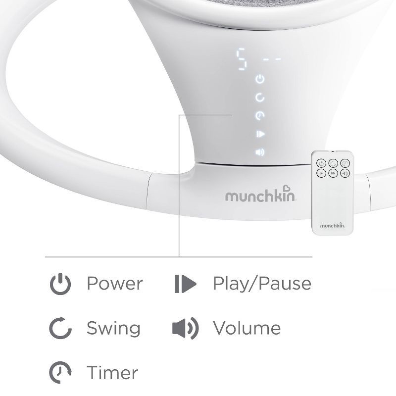 slide 7 of 11, Munchkin Bluetooth Enabled Baby Swing - White, 1 ct