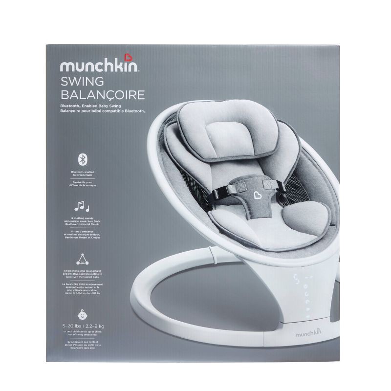 slide 2 of 10, Munchkin Bluetooth Enabled Baby Swing - White, 1 ct
