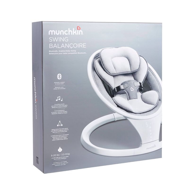 slide 8 of 10, Munchkin Bluetooth Enabled Baby Swing - White, 1 ct