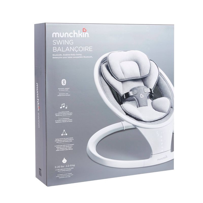 slide 10 of 11, Munchkin Bluetooth Enabled Baby Swing - White, 1 ct