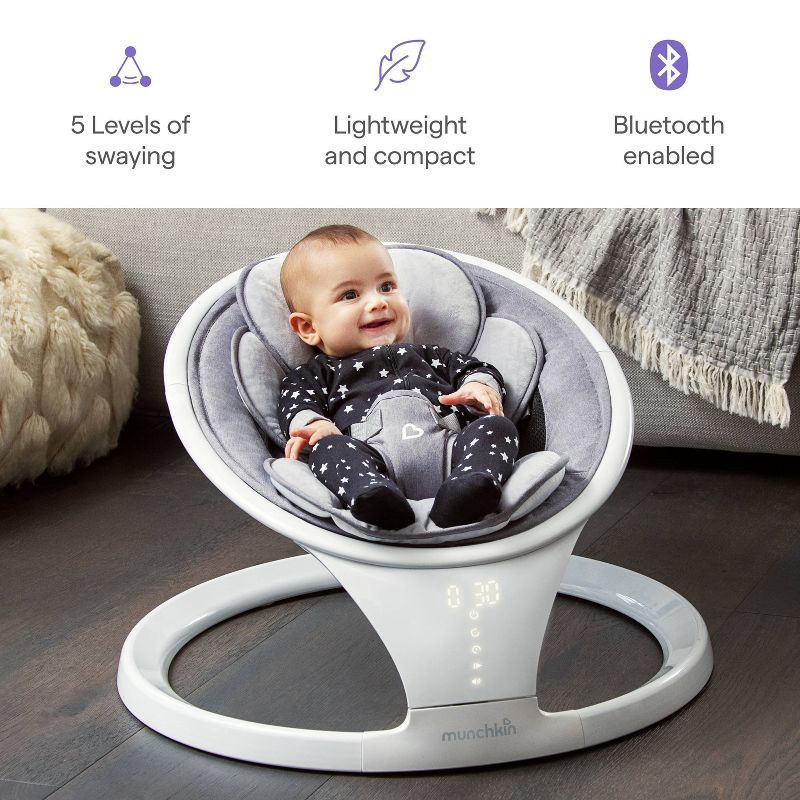 slide 10 of 10, Munchkin Bluetooth Enabled Baby Swing - White, 1 ct