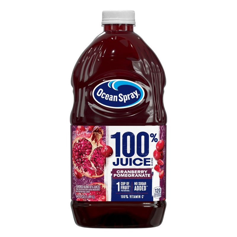 slide 2 of 12, Ocean Spray 100% Cranberry-Pomegranate Juice - 64 fl oz Bottle, 64 fl oz