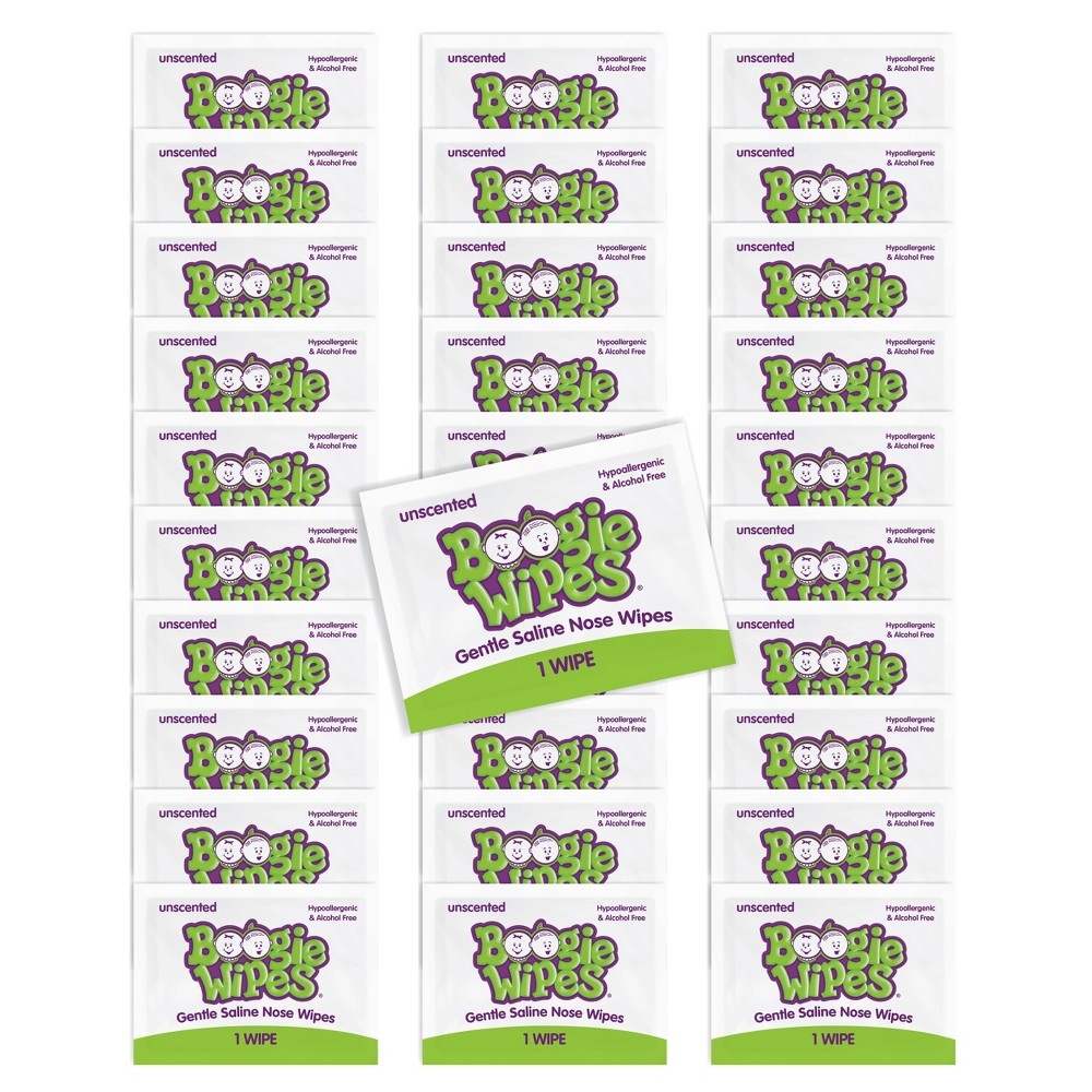 slide 5 of 7, Boogie Wipes Unscented Gentle Saline Nose Wipes, 30 ct